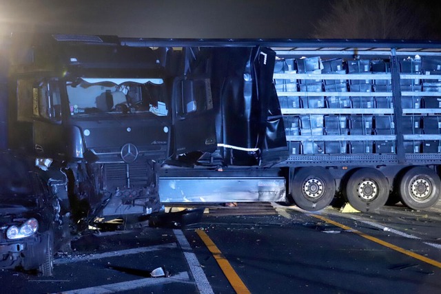 Bei Hagen endete die Chaosfahrt des polnischen Lastwagens.  | Foto: dpa