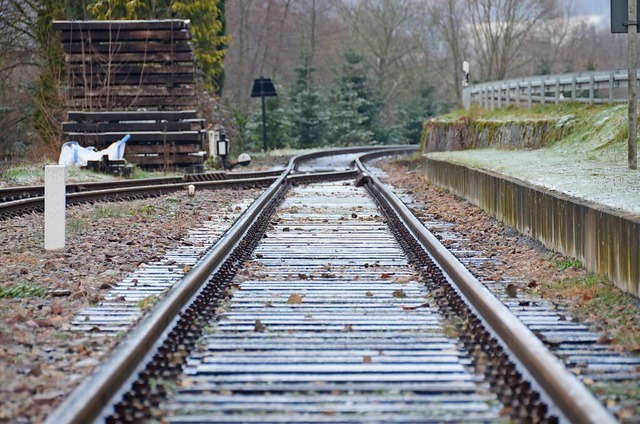 Die Schienen der Kandertalbahn bei Wollbach  | Foto: Moritz Lehmann