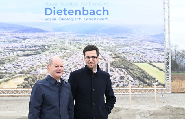 Selbst der Kanzler war wegen des Neubaugebiets schon in Freiburg. (Archiv)  | Foto: Bernd Wei&szlig;brod/dpa