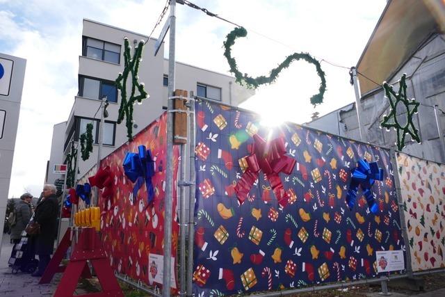 Weihnachtsdeko an der Uehlin-Haus-Brache in Schopfheim wurde beschdigt