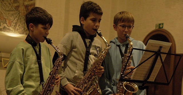 Junge Knner an der Musikschule: Das S...n beim Auftritt in der Christuskirche.  | Foto: Petra Wunderle