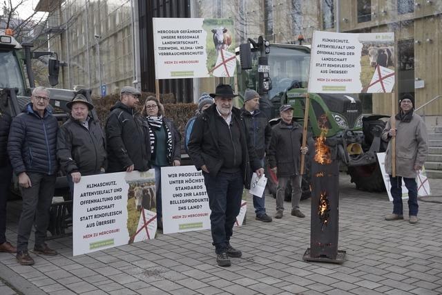 Badische Landwirte protestieren in Freiburg gegen das Mercosur-Abkommen