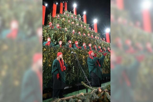 Wie war's bei... der Premiere des singenden Weihnachtsbaums in Waldkirch?