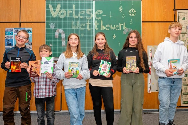 Die Klassensieger beim Vorlesewettbewe...flinger, Jasmin Pfeifer und Jonas Br.  | Foto: Wolfgang Scheu