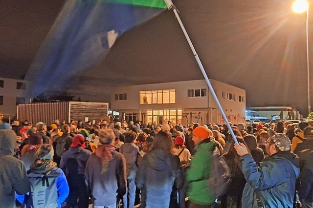 War die Anti-AfD-Demo in der Krummholz...;beleidigendes Gebrll&#8220; gewesen.  | Foto: Dirk Sattelberger