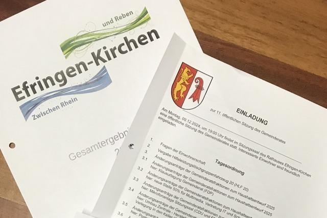 25 nderungsantrge:  Der Haushalt von Efringen-Kichen muss erneut beraten werden