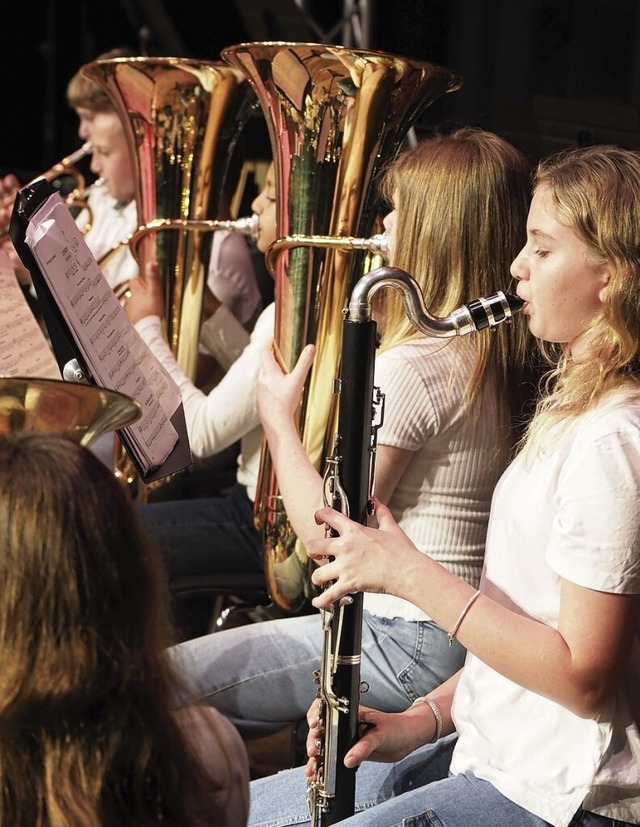 Beim Winterkonzert zeigten die Blserklassen ihr Knnen.   | Foto: Michael Haberer