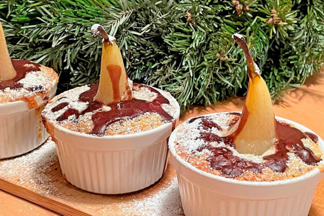 Birne als Nachspeise frs Weihnachtsmen - mit Eierlikr