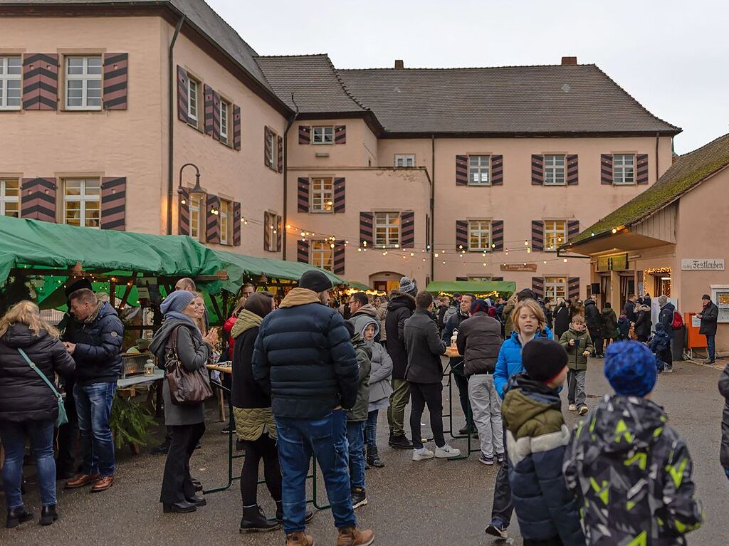 Vor der schnen Kulisse des Schlosses kamen wieder viele Besucher zum Kirchhofener Weihnachtsmarkt.