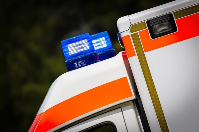 Der Rettungsdienst brachte den Mann ins Krankenhaus.  | Foto: Moritz Frankenberg (dpa)