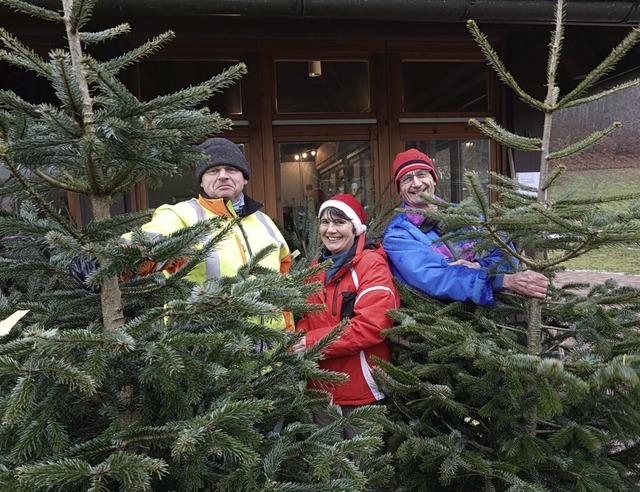 Weihnachtsbume sowie schne Dinge zum...en Wetters war der Markt gut besucht.   | Foto: Hans-Jrgen Sackmann