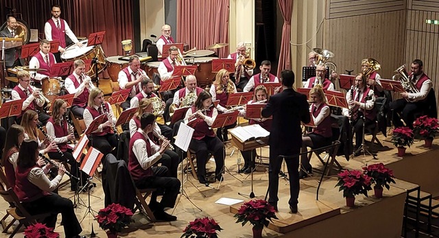 Die Spielfreude beim Musikverein Schw...bwechslungsreiche Reise der Blasmusik.  | Foto: Gerd Leutenecker