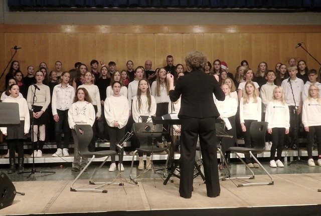 Die Unterstufen-Chre und der Faust-Ch...konzert des Faust-Gymnasiums Staufen.   | Foto: Bianca Flier