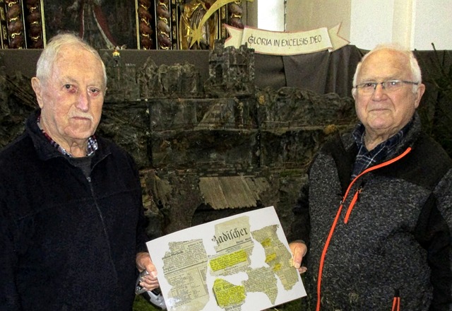 Ehrenamtliche Krippenbauer &#8211; auc...: Bruno Buerle und Sigmund Glockner    | Foto: Manfred Lange