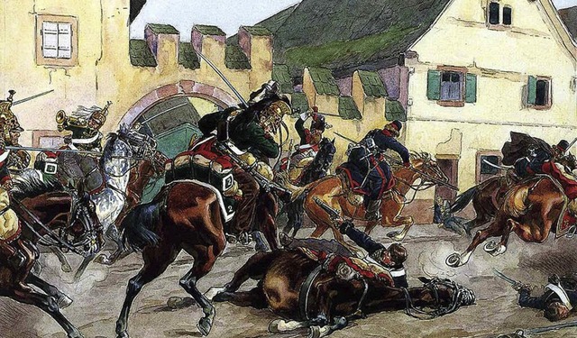 Ein Gemlde von Victor Huen zur Schlac...en-Plaine 1813. Es  wurde 1924 gemalt.  | Foto: ASFC