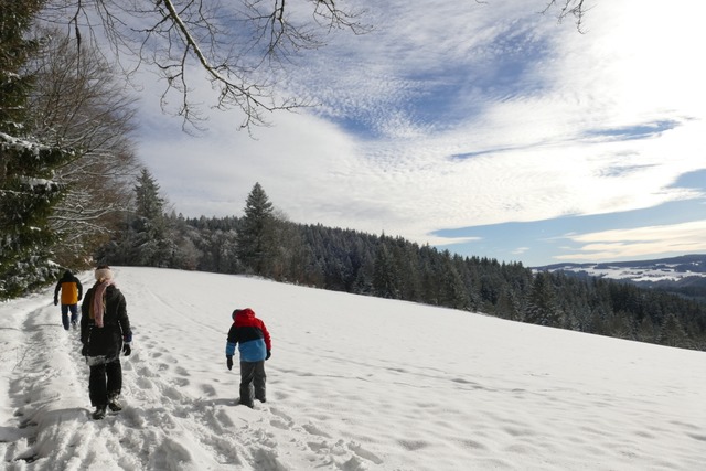 Mit Schnee macht die Wanderung zwische... Peter  natrlich besonders viel Spa.  | Foto: Silke Kohlmann