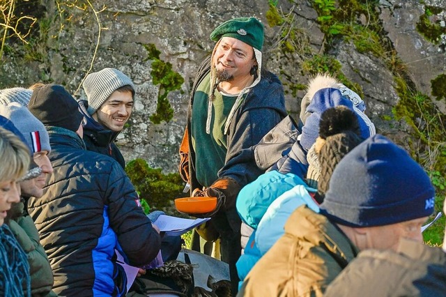 Ritter Diebold (Wim Cannie) hielt geme...tesdienst auf der Burg Hohengeroldseck  | Foto: Endrik Baublies