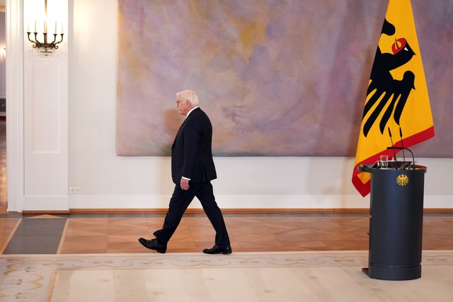 Bundespr&auml;sident Steinmeier hat di...l;sung des Bundestags bekannt gegeben.  | Foto: S&ouml;ren Stache/dpa