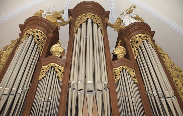 Die Orgel in der katholischen Stadtkir...nstagabend hoch knstlerisch gespielt.  | Foto: Ralf Burgmaier