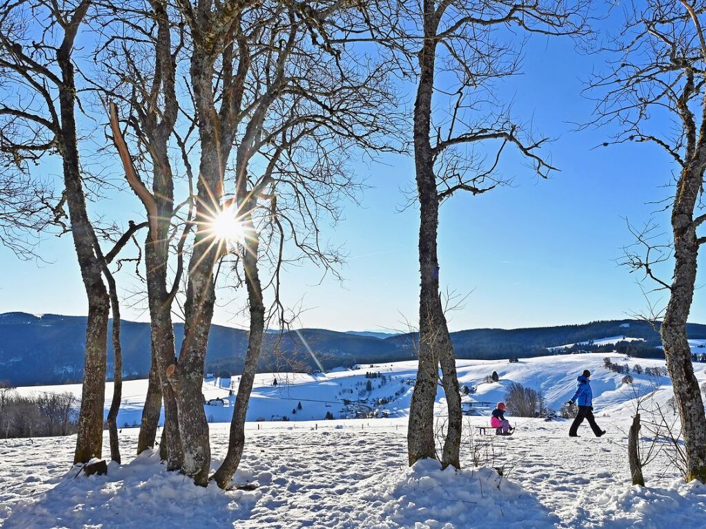 Bei schnstem Wetter und Schnee zog es am Samstag einige Freiburgerinnen und Freiburger auf den Schauinsland.