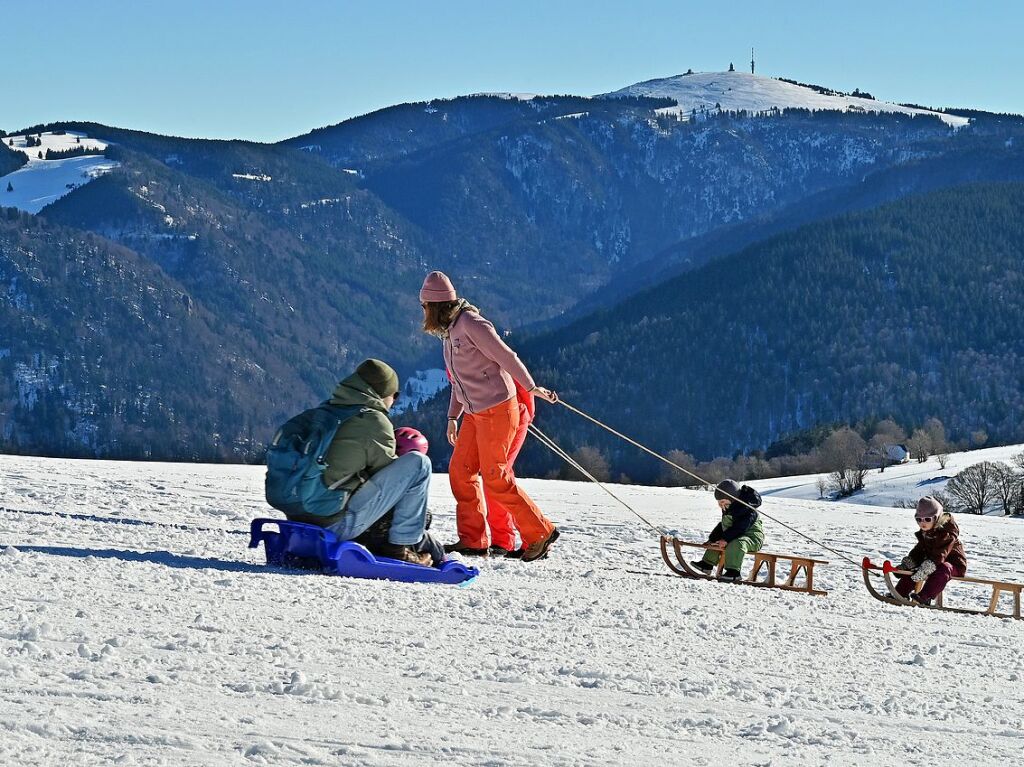 Bei schnstem Wetter und Schnee zog es am Samstag einige Freiburgerinnen und Freiburger auf den Schauinsland.