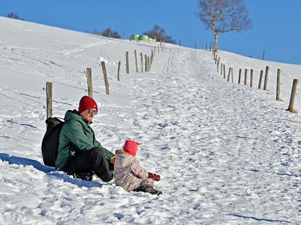 Bei schnstem Wetter und Schnee zog es am Samstag einige Freiburgerinnen und Freiburger auf den Schauinsland.