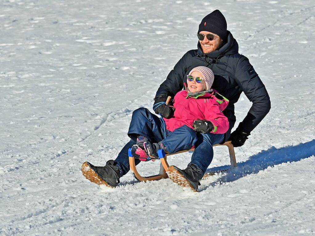 Bei schnstem Wetter und Schnee zog es am Samstag einige Freiburgerinnen und Freiburger auf den Schauinsland.