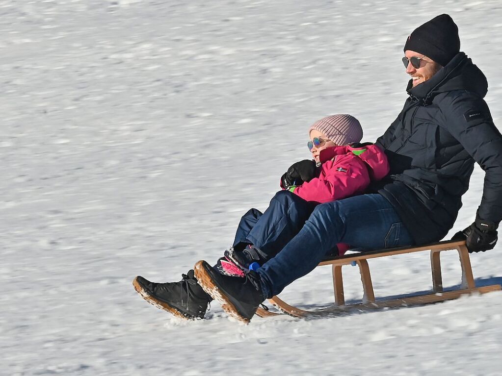 Bei schnstem Wetter und Schnee zog es am Samstag einige Freiburgerinnen und Freiburger auf den Schauinsland.