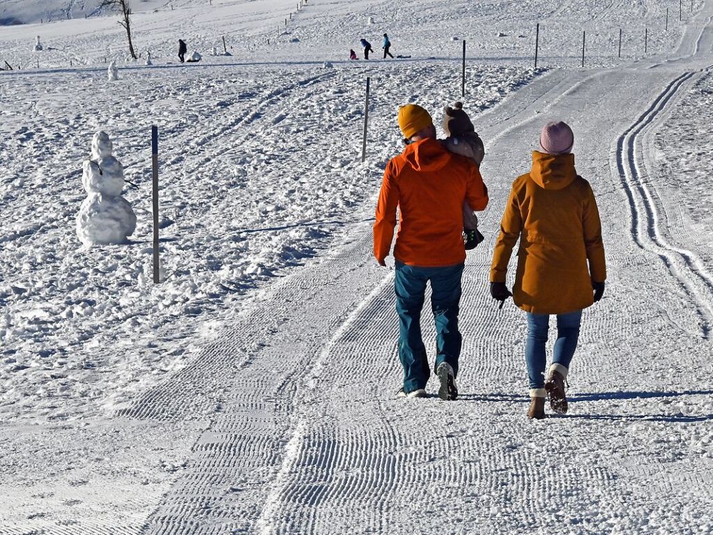 Bei schnstem Wetter und Schnee zog es am Samstag einige Freiburgerinnen und Freiburger auf den Schauinsland.