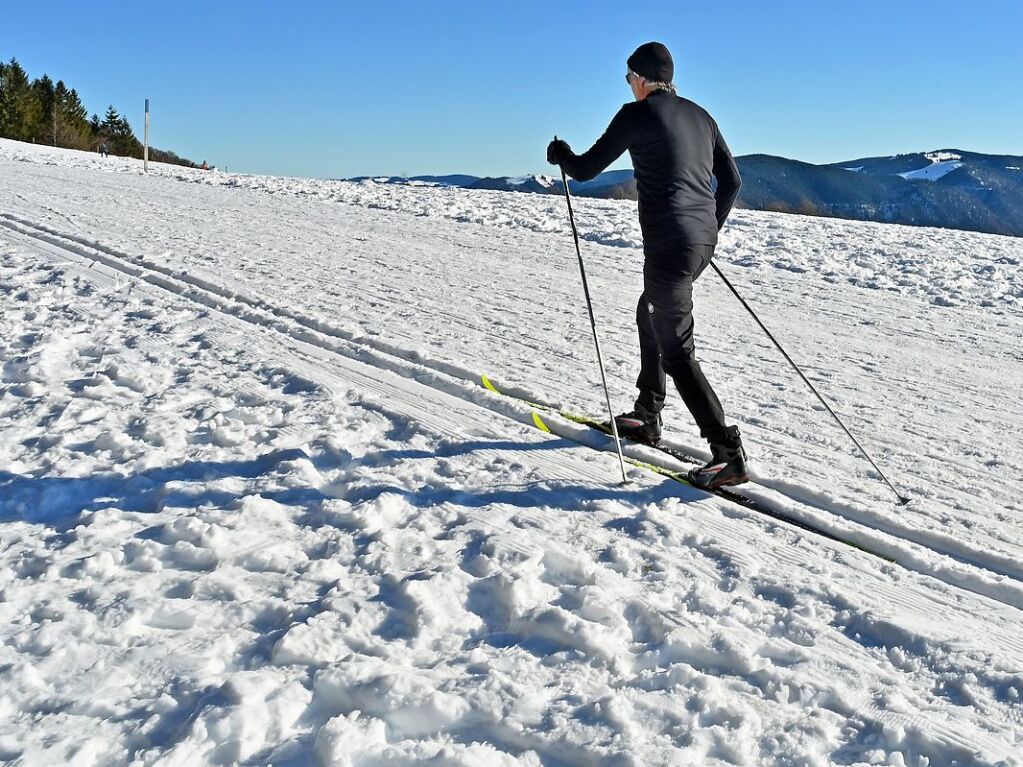 Bei schnstem Wetter und Schnee zog es am Samstag einige Freiburgerinnen und Freiburger auf den Schauinsland.