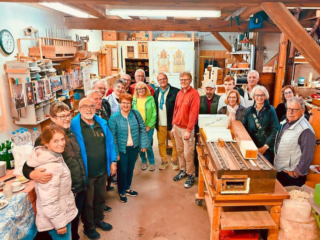 Ausflug in die Orgelwerkstatt in der Pfalz, wo die Silbermannorgel aus der Meienheimer Barockkirche restauriert wird.