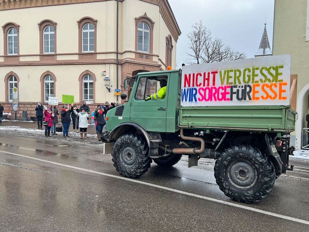 Bauernprotest: Als lndlich geprgte Region war das Markgrflerland eine Hochburg der Proteste von Landwirten gegen die Bundesregierung. Eine groe Kundgebung gab es am 10. Januar in Mllheim.