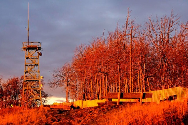 Der 1895 erbaute Aussichtsturm auf dem... stattdessen keine Aussichtsplattform.  | Foto: Birgit-Cathrin Duval