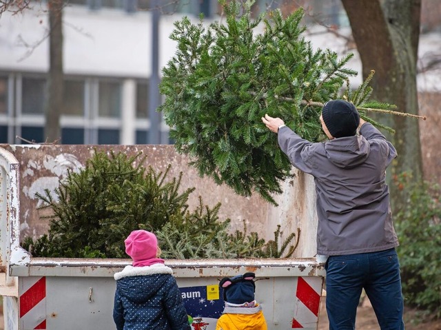 Nach dem Fest kommt der Baum auf den Mll.  | Foto: Robert Michael (dpa)