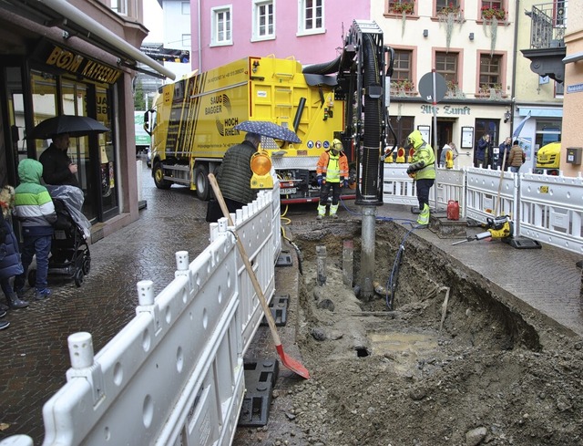 Die Bauarbeiten in der Innenstadt habe... Ende der Rheinbrckstrae  begonnen.   | Foto: Ralph Fautz