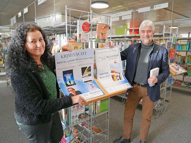 Marion Lber-Schmidt und Michael Thate...umsveranstaltungen der Mediathek ein.  | Foto: Michael Gottstein