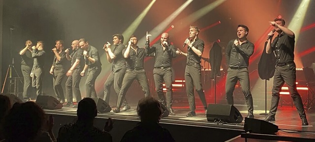 Zwlf junge Tenre begeisterten mit Mu... im ausverkauften Lahrer Parktheater.   | Foto: Bertold Obergfll