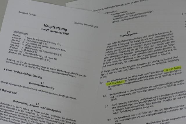 Misstrauen im Teninger Gemeinderat: Wenn der Brgermeister an die kurze Leine soll