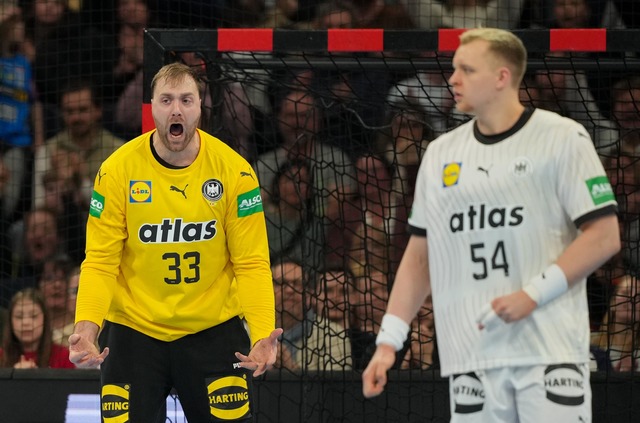 Nationaltorh&uuml;ter Andreas Wolff br&uuml;llte seinen Frust durch die Halle.  | Foto: Soeren Stache/dpa