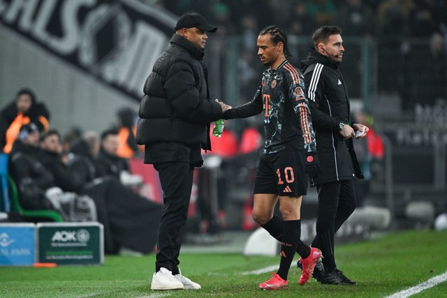 Gl&uuml;cklos in Gladbach: Leroy San&e...d als nicht so entscheidend eingestuft  | Foto: Federico Gambarini/dpa