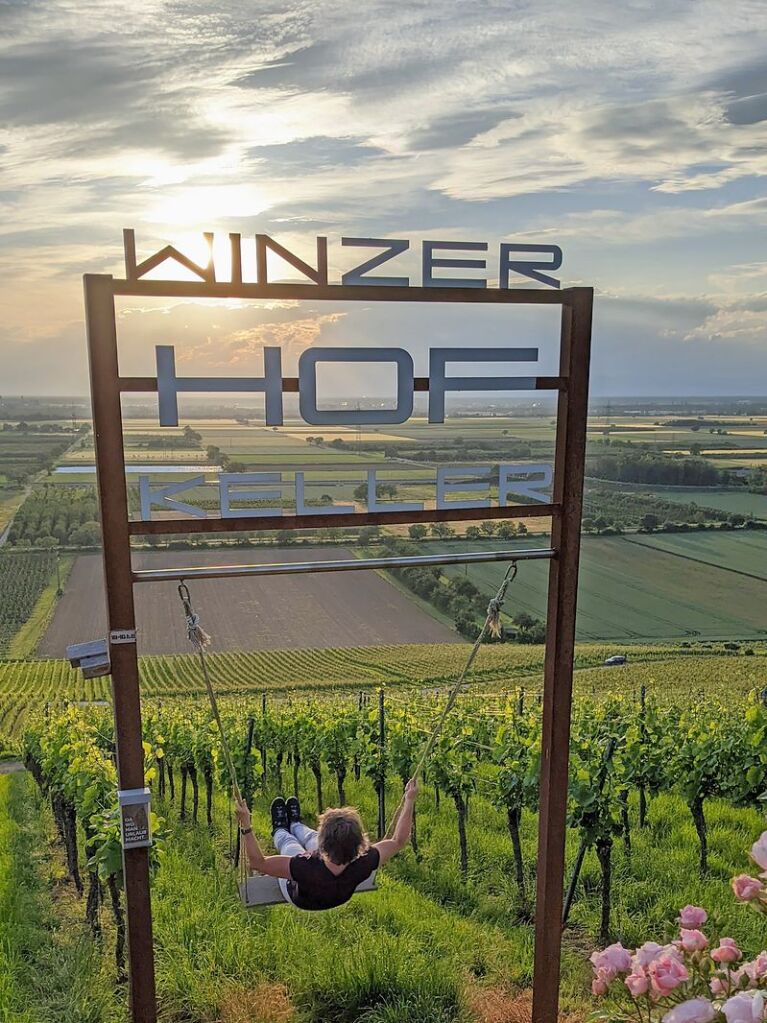 Schaukel oberhalb von Schliengen mit Blick auf das Markgrflerland