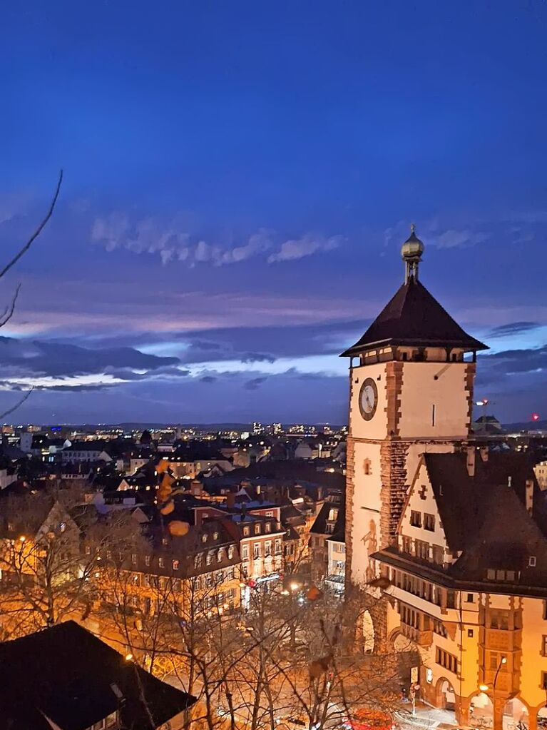 Aussicht vom Schlossberg aufs Schwabentor