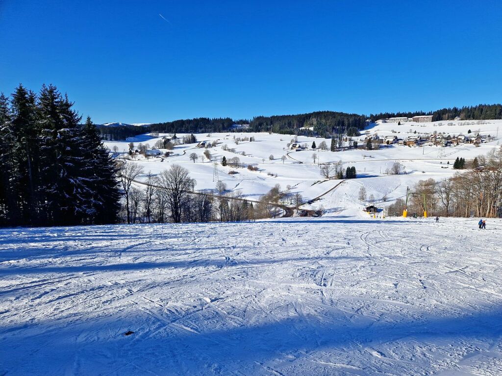 Blick vom Kuhberglift auf den Ort Saig