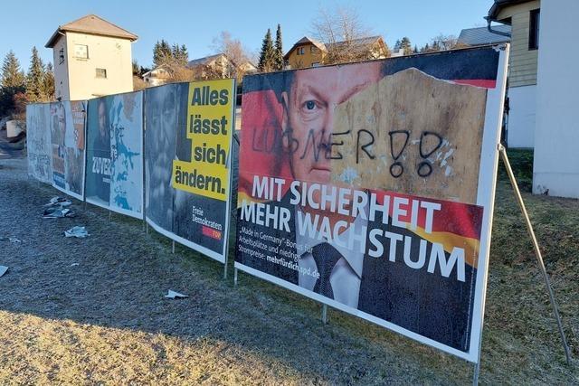 Unbekannte zerstren in Bonndorf mehrere groe Wahlplakate