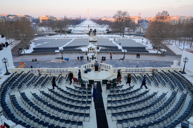 Die Vorbereitungen f&uuml;r die Amtseinf&uuml;hrung laufen. (Archivbild)  | Foto: Pablo Martinez Monsivais/AP/dpa