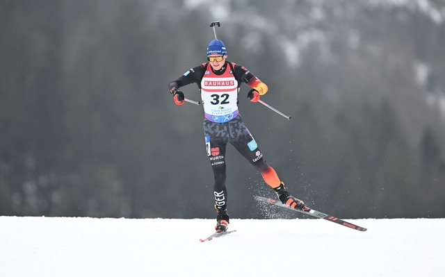 Justus Strelow wird im Einzel in Ruhpolding bester Deutscher.  | Foto: Sven Hoppe/dpa