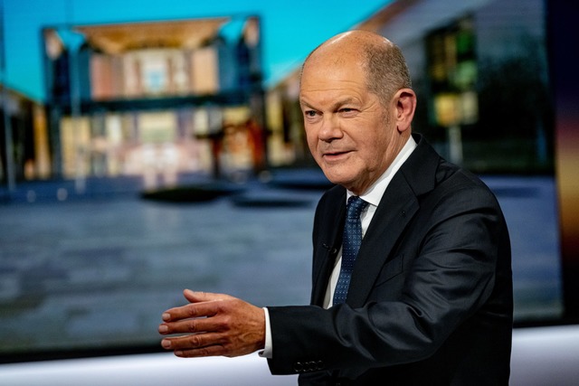 In Reichweite - Scholz beim RTL-Interview  | Foto: Fabian Sommer/dpa