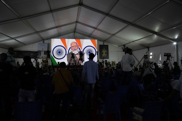 Indiens Premierminister Narendra Modi ...chen Mondlandung Indiens. (Archivfoto)  | Foto: Aijaz Rahi/AP/dpa