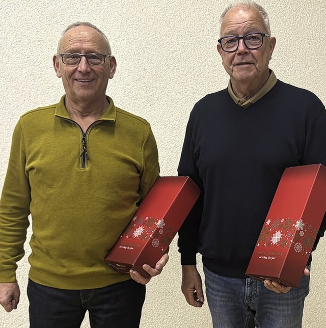 Gerhard Sexauer und Kurt Willmann galt der Dank des Vereins.  | Foto: MGV Knigschaffhausen