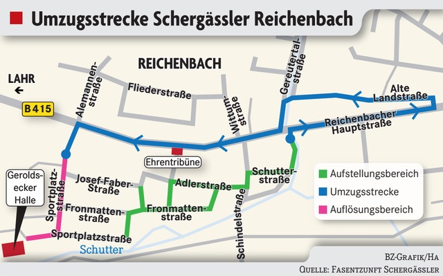 So verluft der Umzug durch Reichenbach.  | Foto: BZ